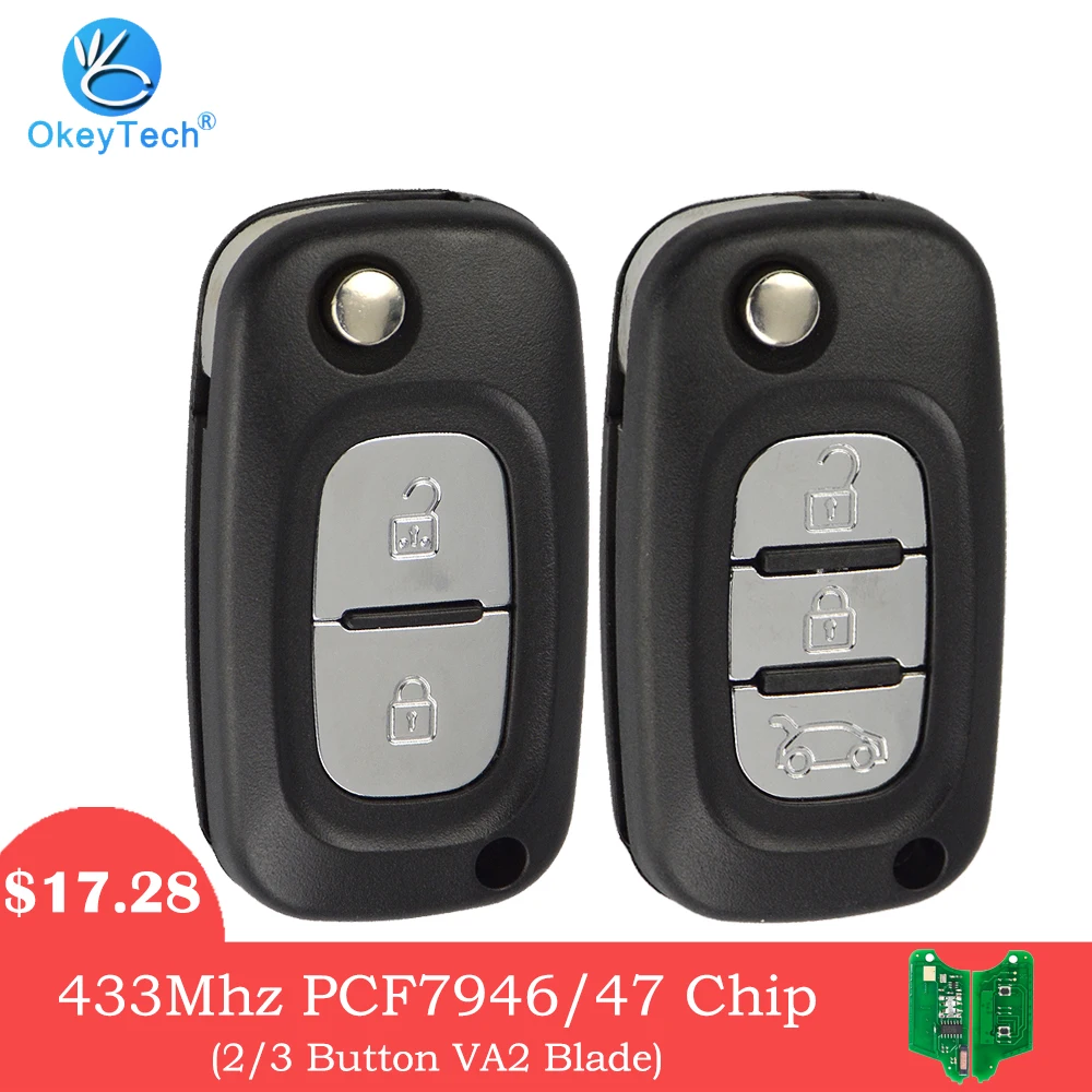 Фото OkeyTech дистанционный Складной автомобильный ключ для Renault Fluence Clio Megane Kangoo Modus Captur