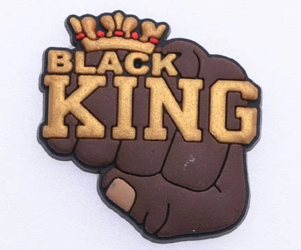1 pcs Original Shoe Soft PVC Charms Croc Accessories Decorations Black King Charm Buckle for Kids Party Xmas Gifts 
1 pcs Original Shoe Soft PVC Charms Croc Accessories Decorations Black King Charm Buckle for Kids Party Xmas Gifts