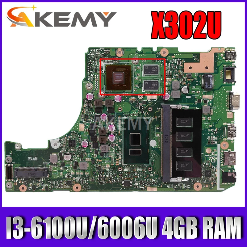Материнская плата для ноутбука Asus X302UV X302UA X302UJ оригинальная материнская 4GB-RAM
