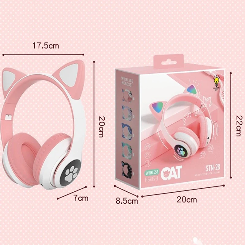 Foldable Cat Ear Stereo Headset Bluetooth Subwoofer Wireless Headset with Music Player and TF Card LED Earphone Child Gift
Foldable Cat Ear Stereo Headset Bluetooth Subwoofer Wireless Headset with Music Player and TF Card LED Earphone Child Gift
