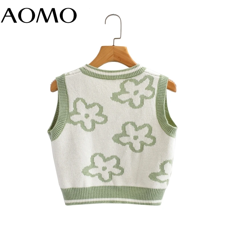 AOMO Women 2021 Fashion Flower Crop Knitted Vest Sweater V Neck Sleeveless Female Waistcoat Chic Tops 1F352A
AOMO Women 2021 Fashion Flower Crop Knitted Vest Sweater V Neck Sleeveless Female Waistcoat Chic Tops 1F352A