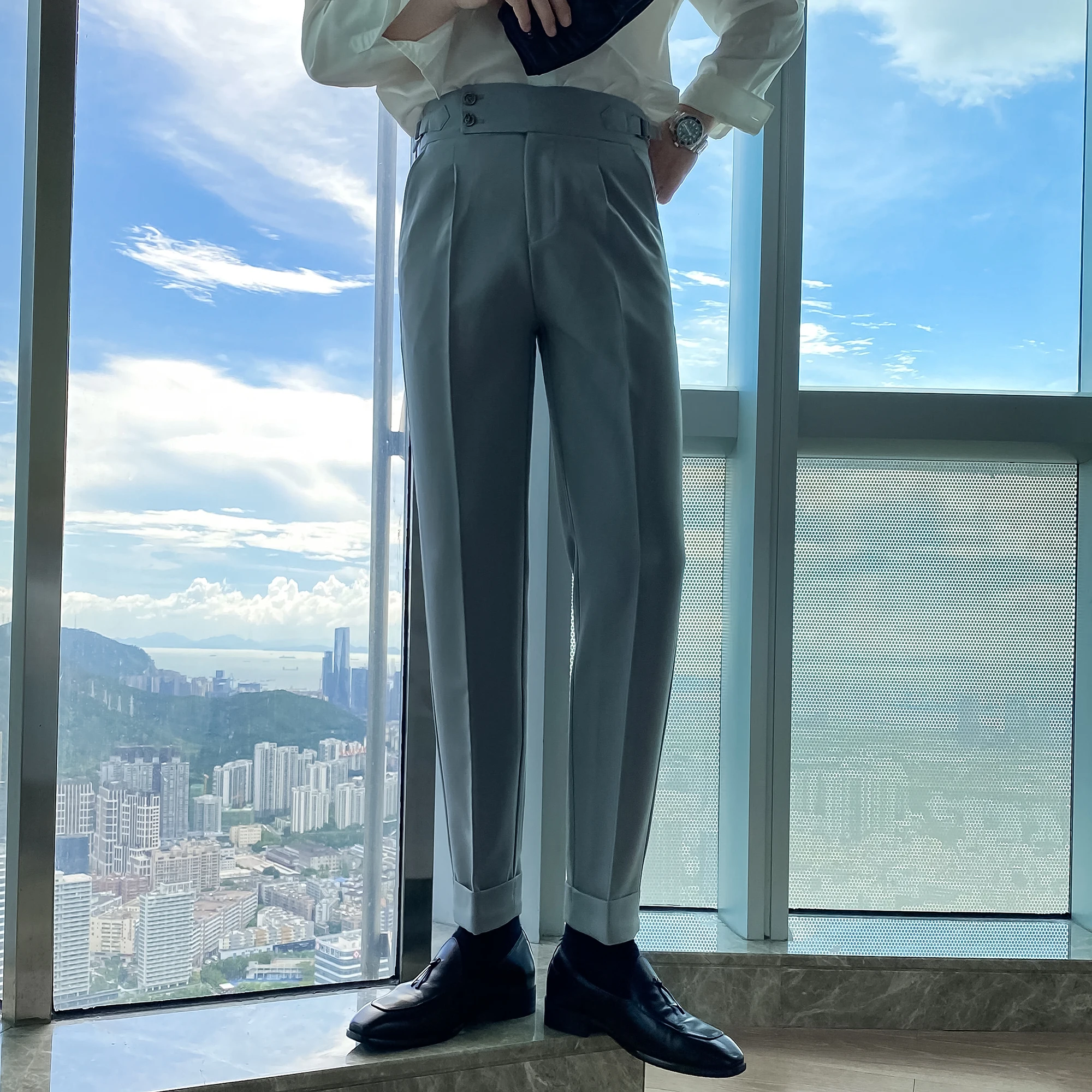 Men's Business Fall Dress Pants Solid Color Temperament Trousers British Casual Slim Suit Pants High Waist Wedding Streetwear
Men's Business Fall Dress Pants Solid Color Temperament Trousers British Casual Slim Suit Pants High Waist Wedding Streetwear