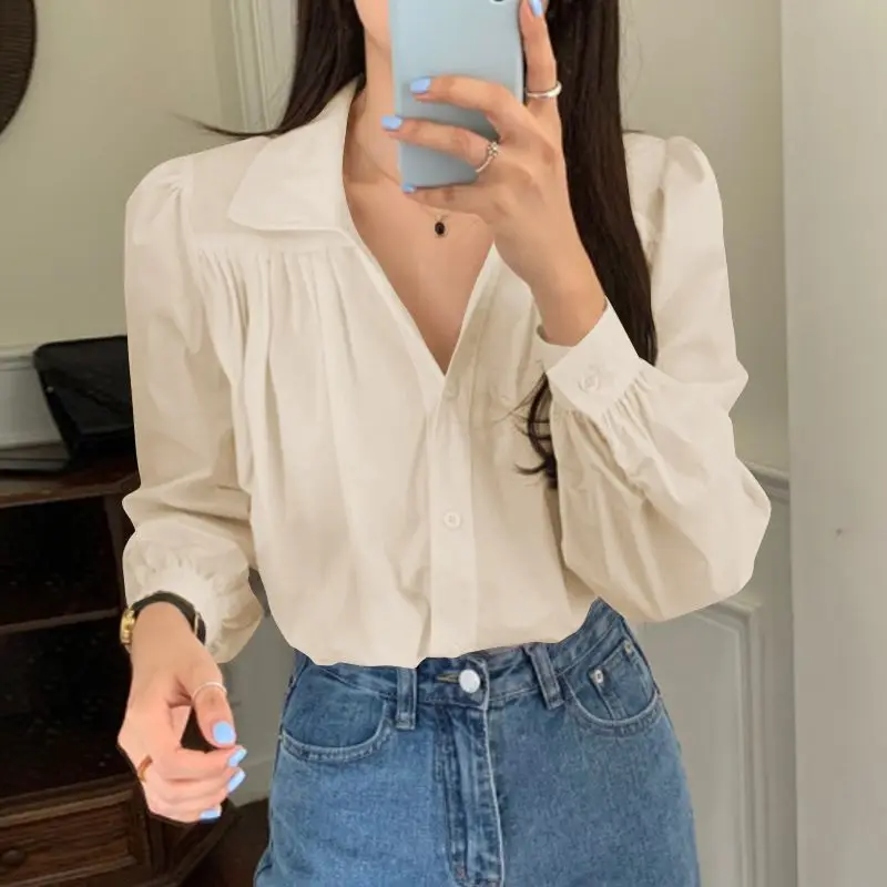 Female Work Tops 2022 Women Casual Solid Blouse ZANZEA Elegant Long Sleeve Turn Down Collar Shirt Autumn Pleated Office Chemise
Female Work Tops 2022 Women Casual Solid Blouse ZANZEA Elegant Long Sleeve Turn Down Collar Shirt Autumn Pleated Office Chemise