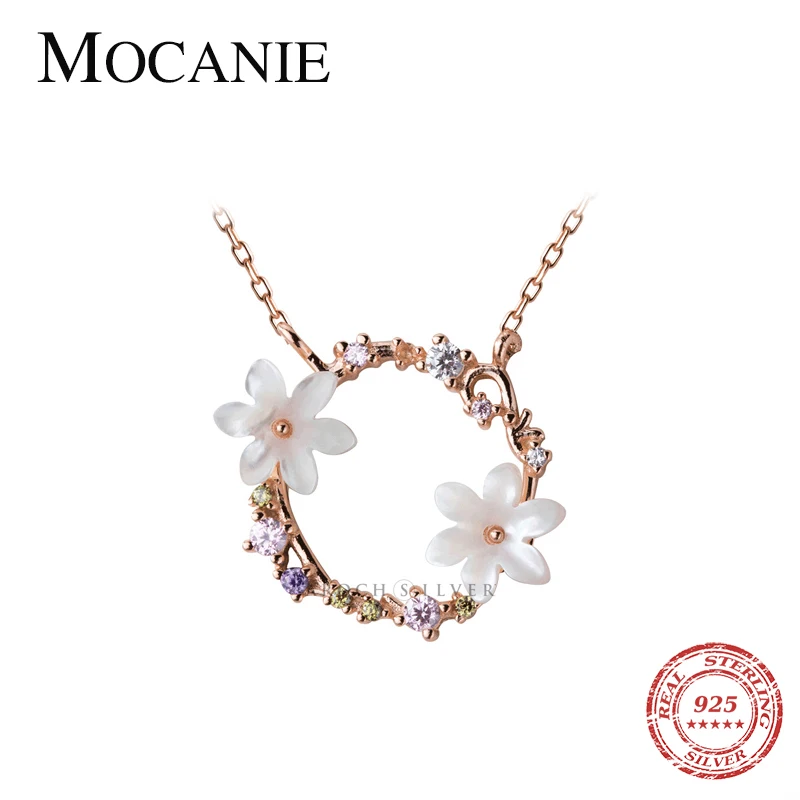 Mocanie Summer New 925 Sterling Silver Colorful Crystal White Shell Flowers Wreath Garland Pendant Necklace Fine Jewelry Bijoux
Mocanie Summer New 925 Sterling Silver Colorful Crystal White Shell Flowers Wreath Garland Pendant Necklace Fine Jewelry Bijoux