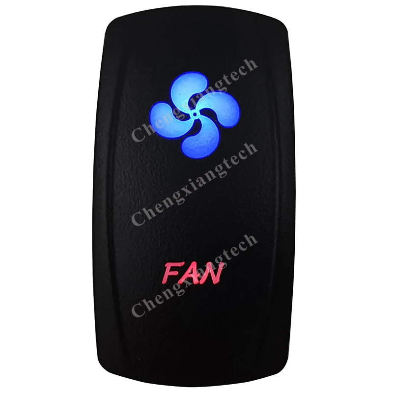 

Fan Rocker Switch 5 Pins SPST On/Off Blue & Red Led 20A/12V 10A/24V Toggle Switch for Cars,Trucks, RVs, Boats