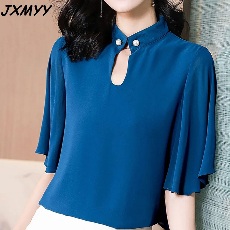 Large size chiffon shirt Western-style half-sleeved women's high-end fashion new loose short-sleeved all-match blouse summer
Large size chiffon shirt Western-style half-sleeved women's high-end fashion new loose short-sleeved all-match blouse summer