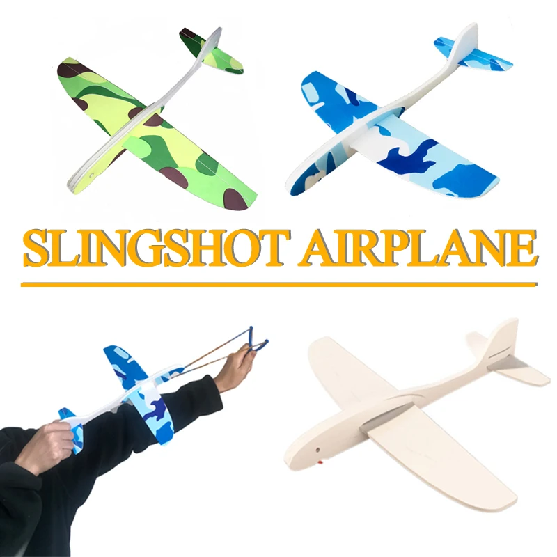 DIY Foam Glider Slingshot Airplane Model Toys For Children Boys Outdoor Interactive Game Aircraft Rubber Band Game Assembled
DIY Foam Glider Slingshot Airplane Model Toys For Children Boys Outdoor Interactive Game Aircraft Rubber Band Game Assembled