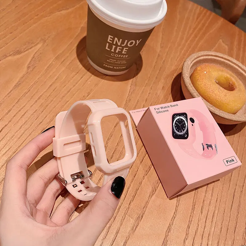 Newest Sport Case+Strap For Apple Watch bracelet 44mm 40mm 42mm 38mm Silicone Wristband For Iwatch Series 6 SE 5 4 3 Strap
Newest Sport Case+Strap For Apple Watch bracelet 44mm 40mm 42mm 38mm Silicone Wristband For Iwatch Series 6 SE 5 4 3 Strap