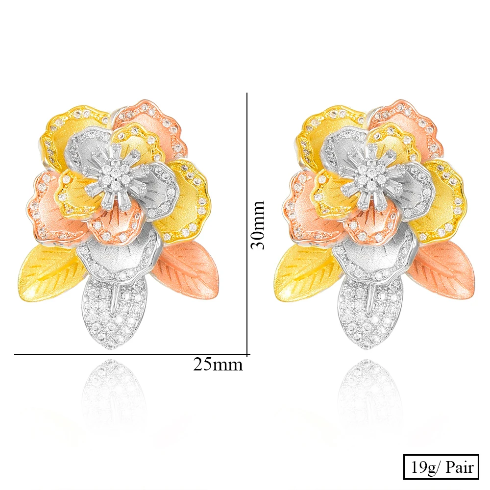 KellyBola Brand Women Trendy Luxury Flower Earrings For Women Bridal Engagement Hollow Fine Earrings Fashion Jewelry
KellyBola Brand Women Trendy Luxury Flower Earrings For Women Bridal Engagement Hollow Fine Earrings Fashion Jewelry