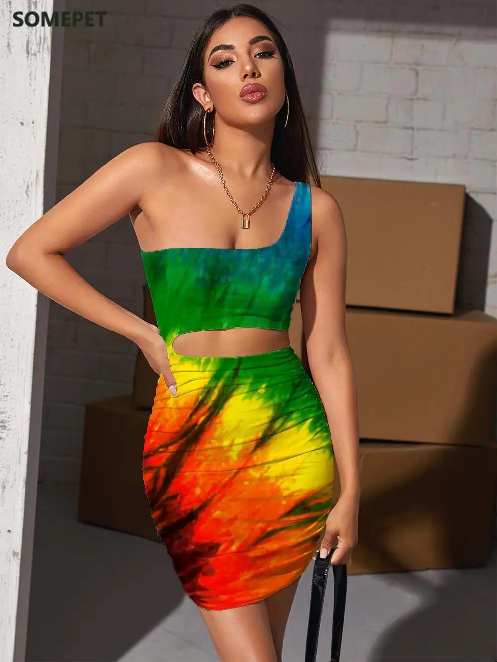 SOMEPET Colorful Dress Women Dizziness Halter Sleeveless Tie Dye Bodycon Dress Harajuku Pleating Womens Clothing Plus Size Beach
SOMEPET Colorful Dress Women Dizziness Halter Sleeveless Tie Dye Bodycon Dress Harajuku Pleating Womens Clothing Plus Size Beach