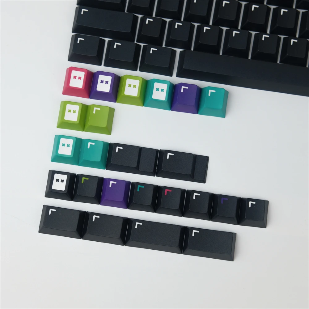 Цветные пиксельные точки GMK вишневый профиль уникальный шрифт краситель клавиши