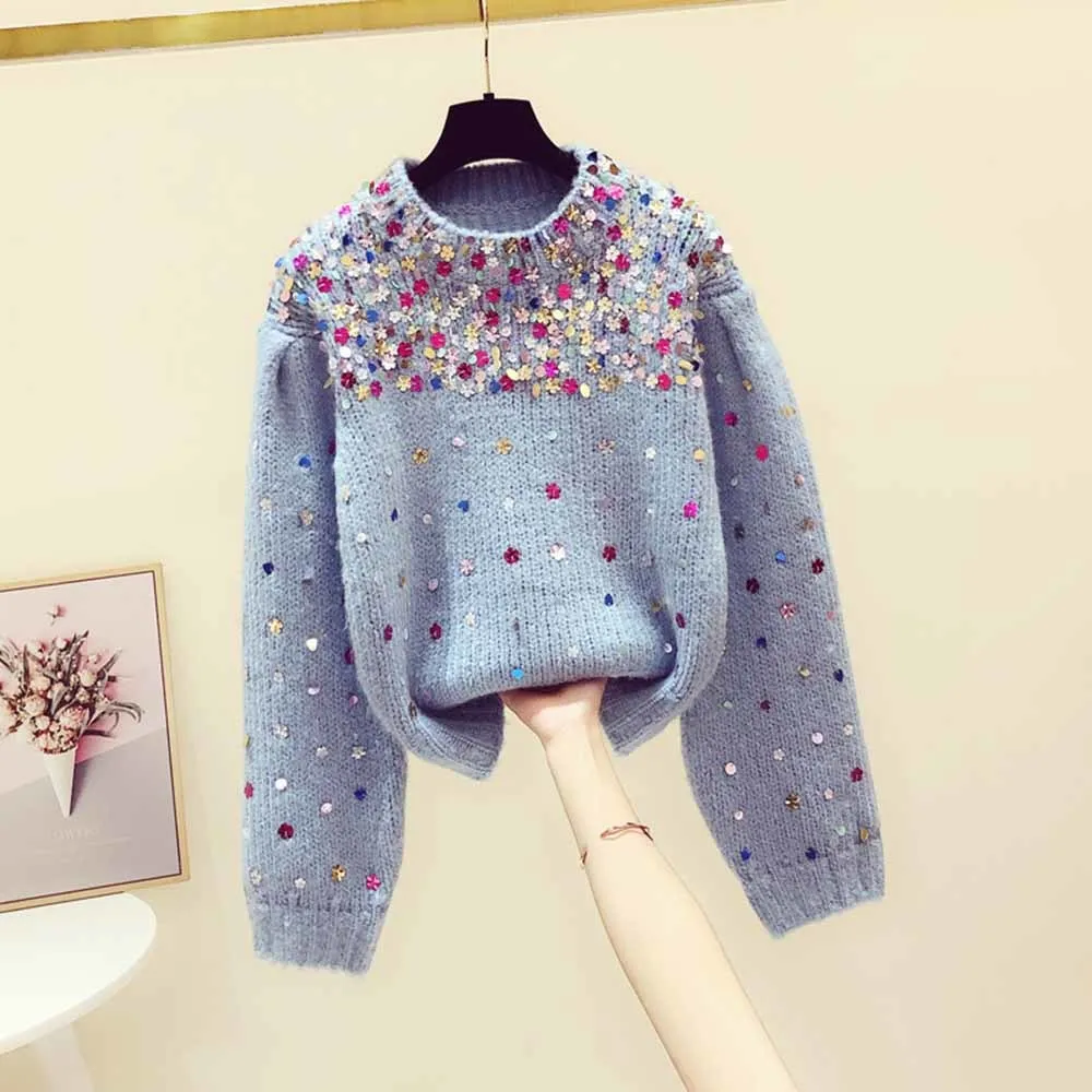 2022 New Fashion Knit Tops Women Sweater Sequins Patchwork Women Sweaters Pullovers Vintage Casual Knit Sweaters Women
2022 New Fashion Knit Tops Women Sweater Sequins Patchwork Women Sweaters Pullovers Vintage Casual Knit Sweaters Women
