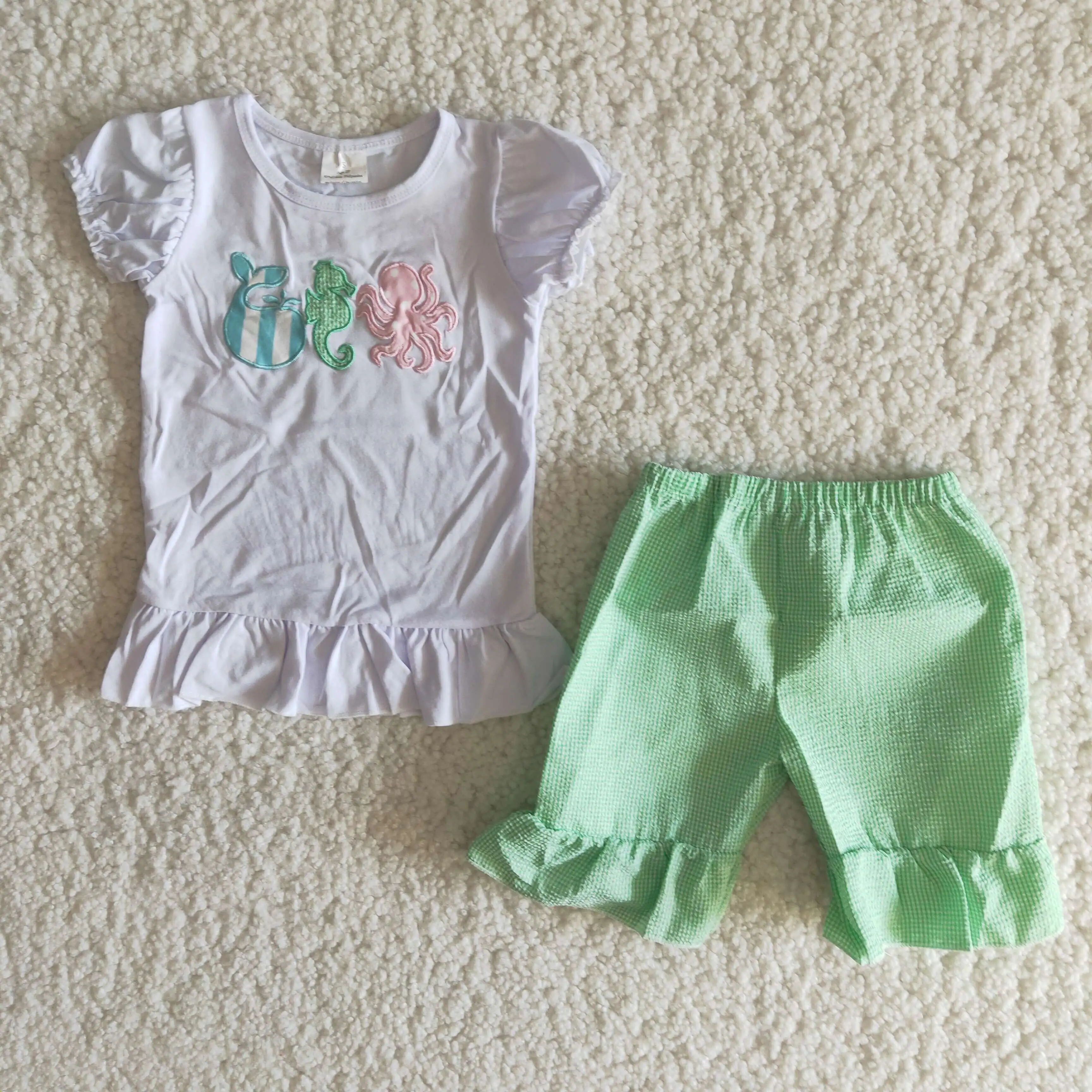 New Girls Baby Clothes Set Animal Embroidery White Top Green Short Pants For Toddler Girls Outfits Kids Wear
New Girls Baby Clothes Set Animal Embroidery White Top Green Short Pants For Toddler Girls Outfits Kids Wear