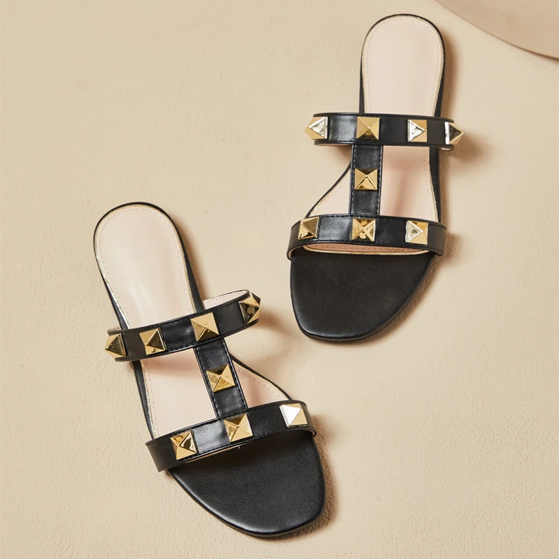 ZAR Sandals Women's Flat Bottom 2021 Summer New Fashion Rivet Flat-Heeled Sandals Black Lazy Slippers Women Luxury Brand Size 40
ZAR Sandals Women's Flat Bottom 2021 Summer New Fashion Rivet Flat-Heeled Sandals Black Lazy Slippers Women Luxury Brand Size 40