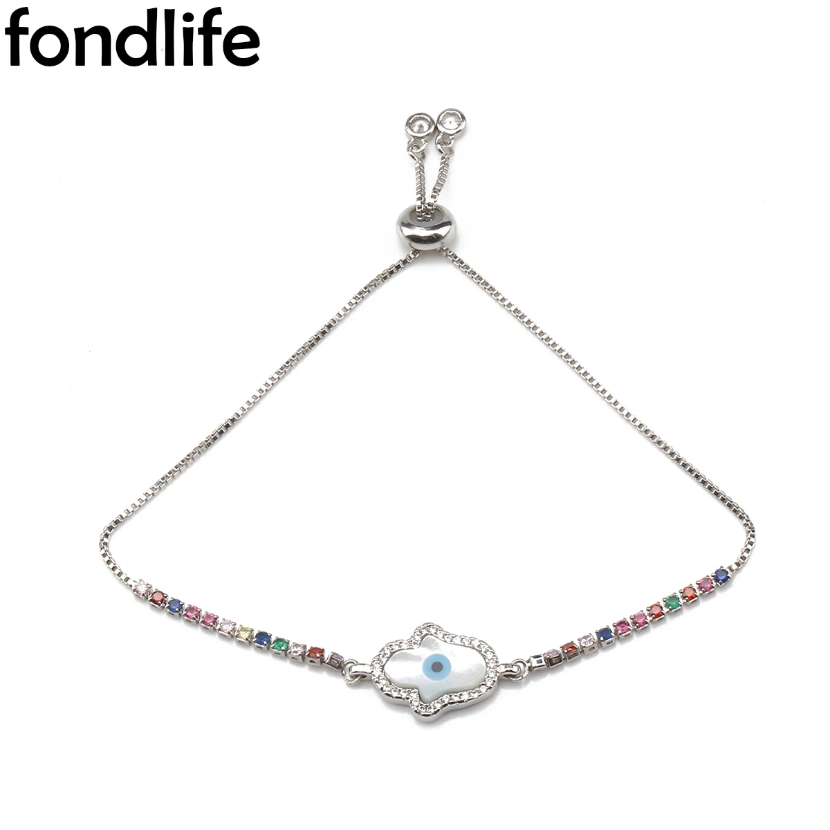 Exquisite Fatima Hand Bracelet CZ Adjustable Evil Eye White Shell Woman Gift Brass Chain Jewelry 2021 Handwoven Couples Present
Exquisite Fatima Hand Bracelet CZ Adjustable Evil Eye White Shell Woman Gift Brass Chain Jewelry 2021 Handwoven Couples Present