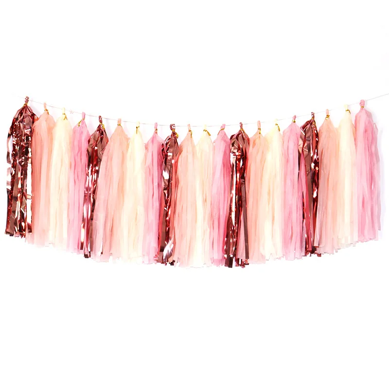 20Pcs Shiny Rose Gold Peach Pink White Tissue Paper Tassels Party Tassel Garlands Banners Streamers Birthday Wedding Decorations
20Pcs Shiny Rose Gold Peach Pink White Tissue Paper Tassels Party Tassel Garlands Banners Streamers Birthday Wedding Decorations