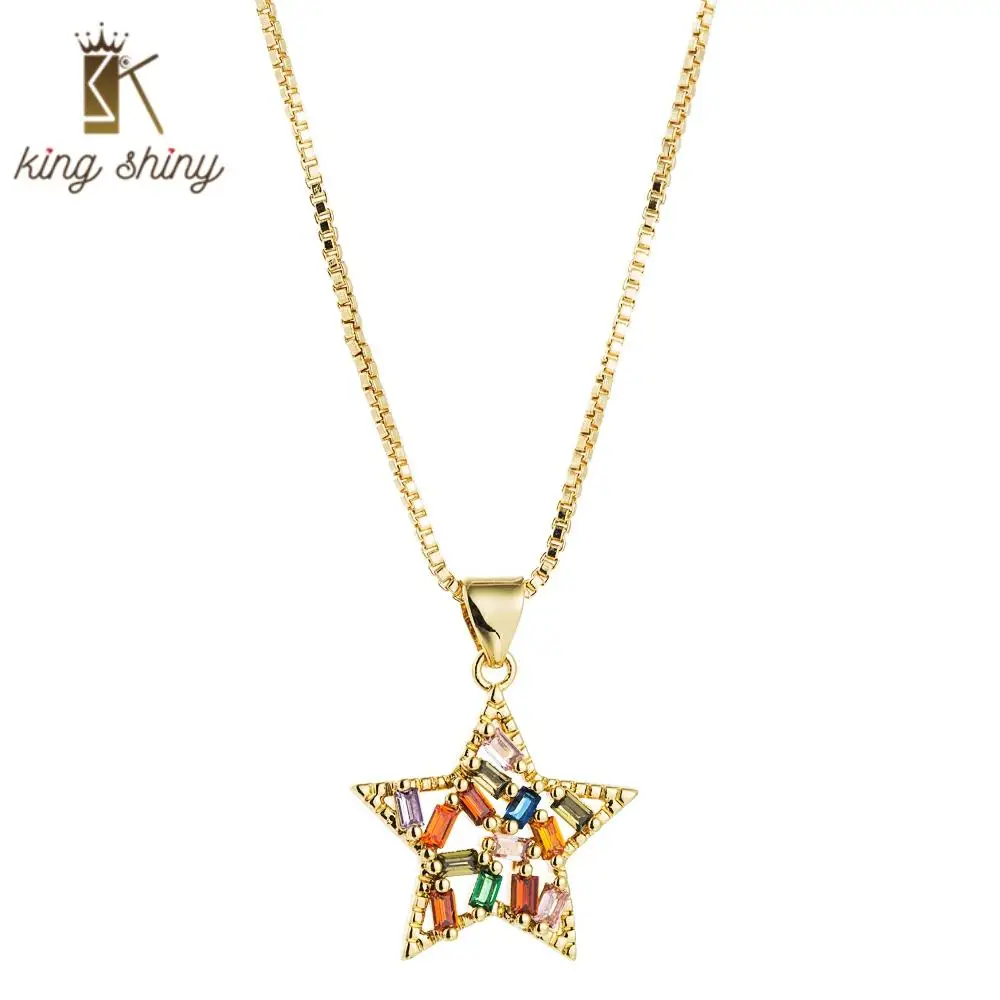 Woman Gold Rainbow Color Pendant Necklace Luxury Star Small Pendant Zirconia Crystal Pandora Charming Necklace Choker for Lovers
Woman Gold Rainbow Color Pendant Necklace Luxury Star Small Pendant Zirconia Crystal Pandora Charming Necklace Choker for Lovers