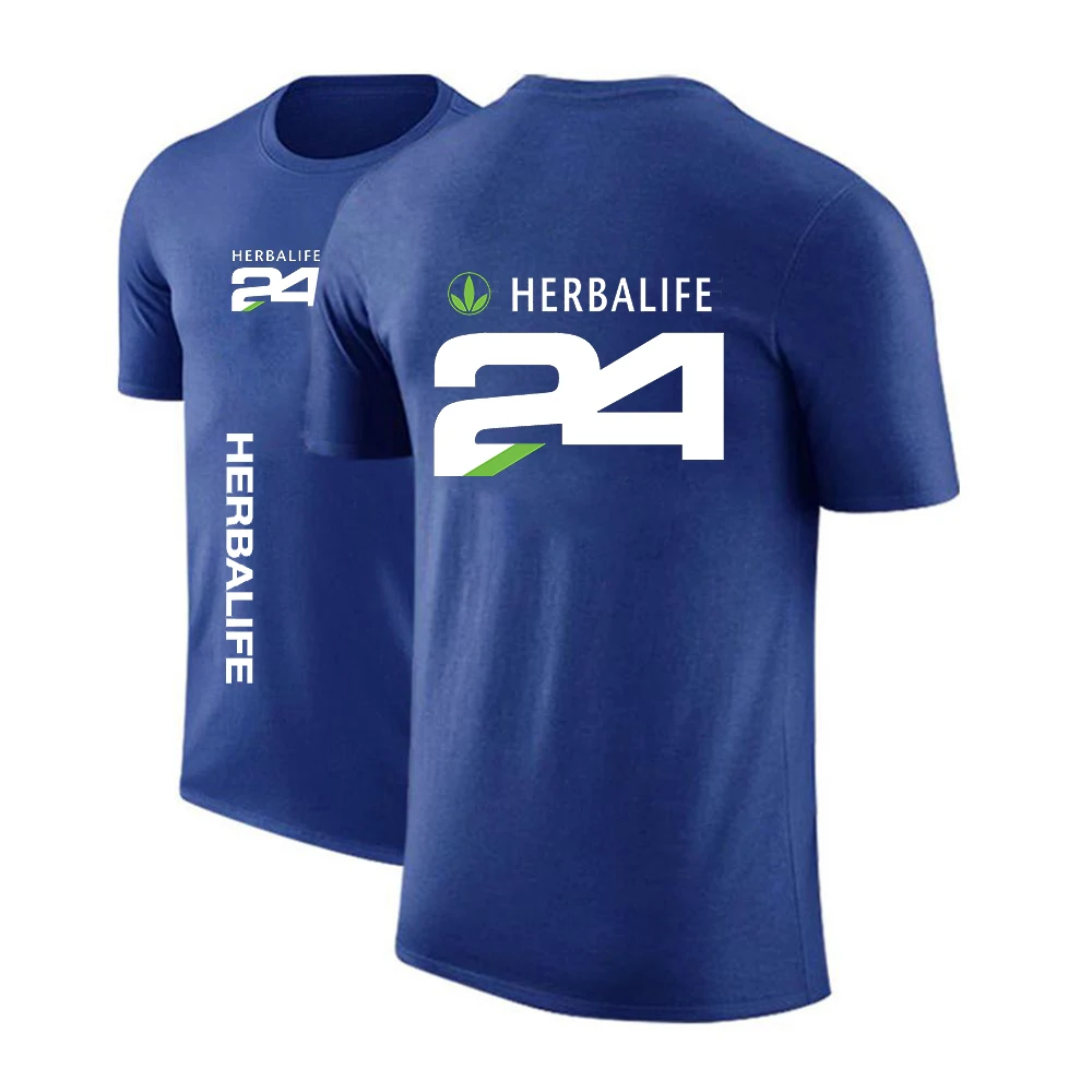 Удобные мужские футболки Herbalife с 24 логотипами на заказ круглым вырезом и рукавами