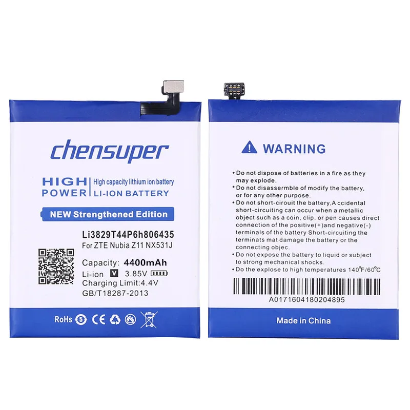 Chensuper 4400 мАч Li3829T44P6h806435 для ZTE Nubia Z11 NX531J M2 Lite Youth Edition Play NX907J аккумулятор телефона
