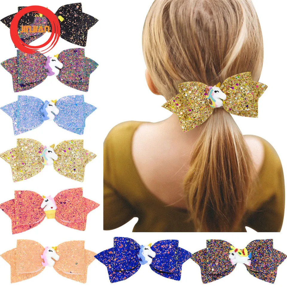 JINJIAN Korean Children Hair bows unicorn hairpin headdress hair accessories girls jewelry cosplay Birthday present Headwear | Аксессуары