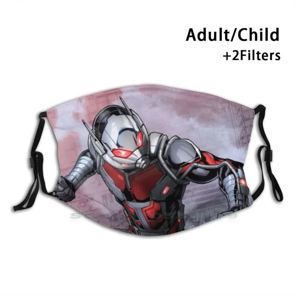 Потрясающая многоразовая маска для лица с ротовой полостью и фильтрами для детей, муравей, муравьев, комиксов, муравьев, комиксов, Тони Стар...