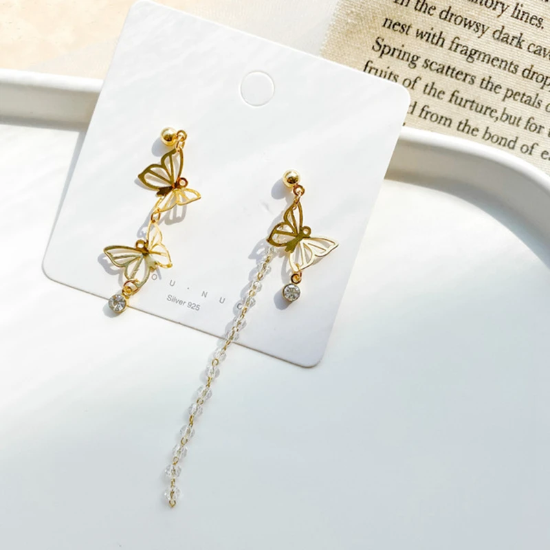 Gold Butterfly Tassels Drop Earrings Fashion Asymmetrical Simple Chic Holiday Style Wholesale Earrings Jewelry for Girls Women
Gold Butterfly Tassels Drop Earrings Fashion Asymmetrical Simple Chic Holiday Style Wholesale Earrings Jewelry for Girls Women