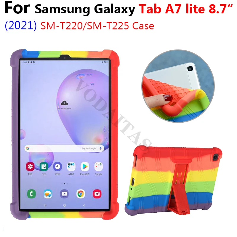 

Soft Shockproof Case For Samsung Galaxy Tab A7 Lite 8.7" 2021 SM-T220 SM-T225 Tablet PC Silicon Protective Cover with Kickstand