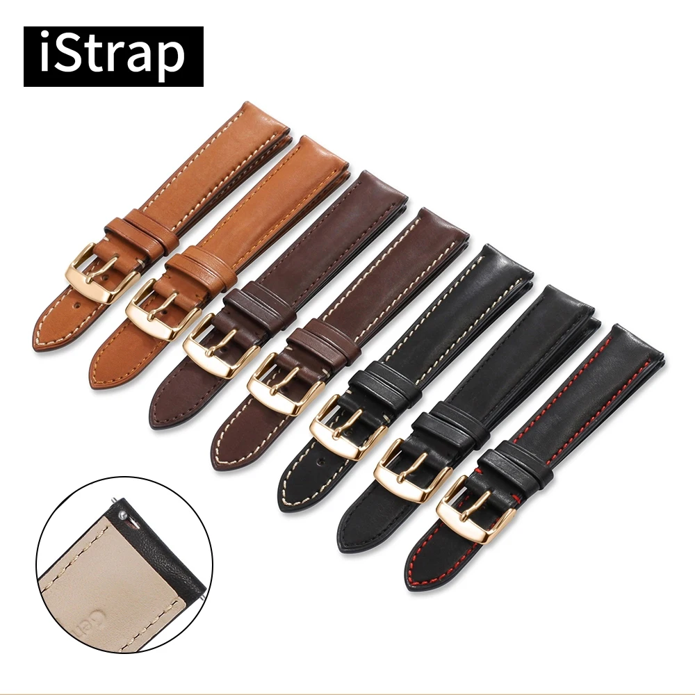 Кожаный ремешок iStrap для часов IWC Omega Seiko Casio 16 мм 18 19 20 21 22 24 мм|Ремешки часов| |