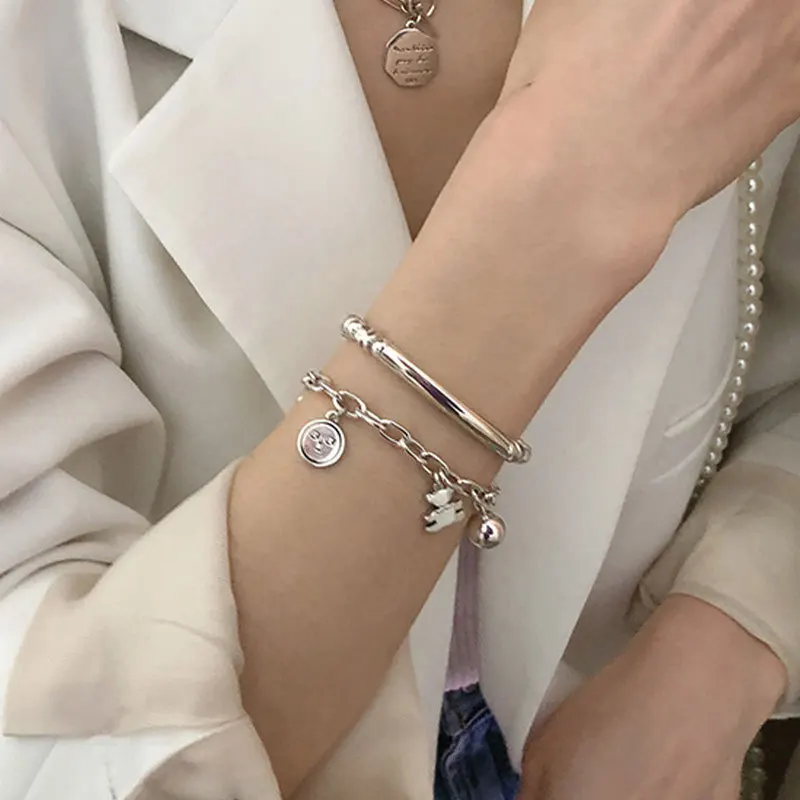 Korea Plated Sterling Silver Beads Beaded Smiling Face Girlfriends Bracelet Female Ins Niche Design 2021 New Simple Cold Style
Korea Plated Sterling Silver Beads Beaded Smiling Face Girlfriends Bracelet Female Ins Niche Design 2021 New Simple Cold Style