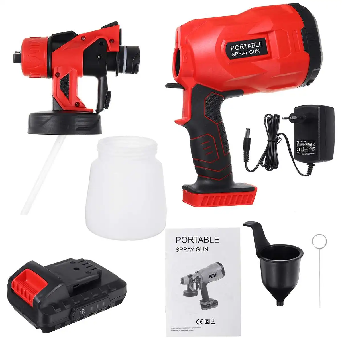 800W Electric Handheld Spray Gun Paint Sprayer 2000Mah High Power Home Electric Airbrush Painting Car Furniture Wall Woodwork
800W Electric Handheld Spray Gun Paint Sprayer 2000Mah High Power Home Electric Airbrush Painting Car Furniture Wall Woodwork
