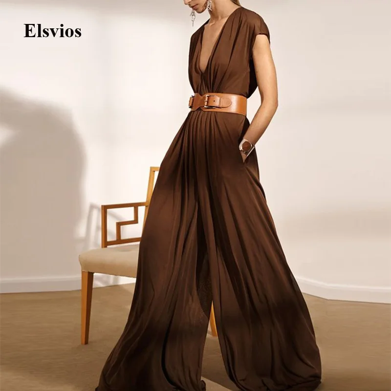 Fashion Lady Casual Pocket Loose Jumpsuit 2021 Summer Women Elegant Soft Wide Leg Rompers Sexy V-Neck Sleeveless Party Playsuits
Fashion Lady Casual Pocket Loose Jumpsuit 2021 Summer Women Elegant Soft Wide Leg Rompers Sexy V-Neck Sleeveless Party Playsuits
