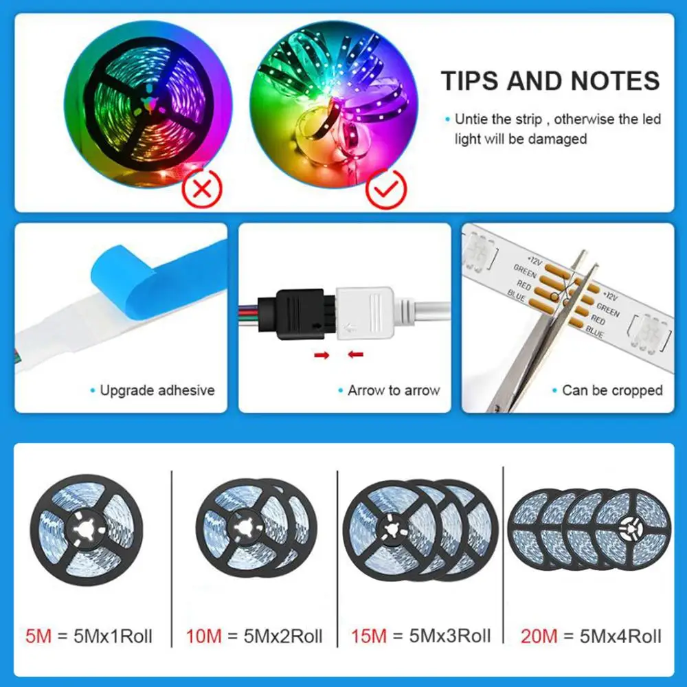 20M 15M LED Strip Smartphone APP Voice Control Neon Strip LED Ribbon 12V Indoor Lighting SMD 5050 Bluetooth Music Controller
20M 15M LED Strip Smartphone APP Voice Control Neon Strip LED Ribbon 12V Indoor Lighting SMD 5050 Bluetooth Music Controller