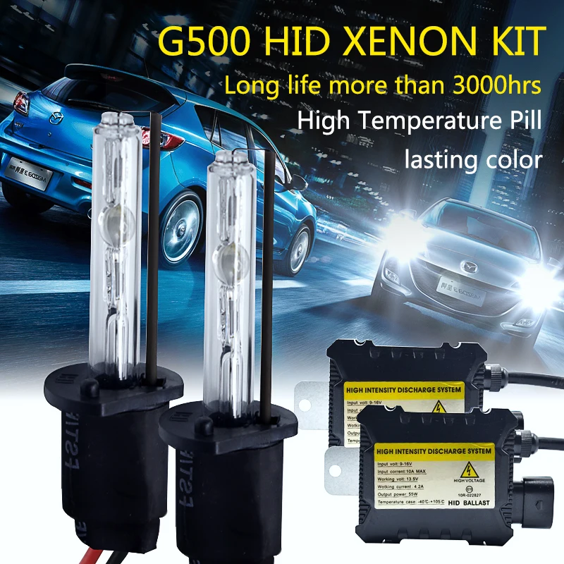 

55W Xenon Hid Kit H1 H3 H4 H8 H7 H11 9005 9006 880/1 H13 Car Headlight Lamp Source Headlamp 3000K 4300k 6000k 8000k 12000K Bulbs