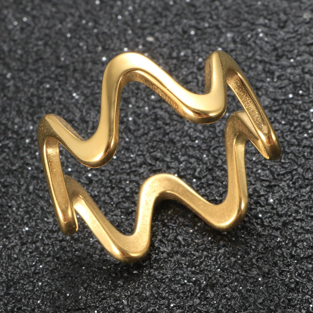 Trendy High-Quality Light Luxury Wave Geometric Rings For Women Men Couples Stainless Steel Ring Tarnish Free Jewelry Gifts New
Trendy High-Quality Light Luxury Wave Geometric Rings For Women Men Couples Stainless Steel Ring Tarnish Free Jewelry Gifts New