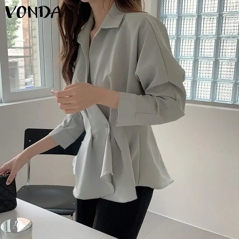 Осенняя блузка VONDA 2021, женские повседневные Плиссированные Топы с длинным рукавом, винтажная блузка с отложным воротником, богемные блузки, ...
Осенняя блузка VONDA 2021, женские повседневные Плиссированные Топы с длинным рукавом, винтажная блузка с отложным воротником, богемные блузки, ...