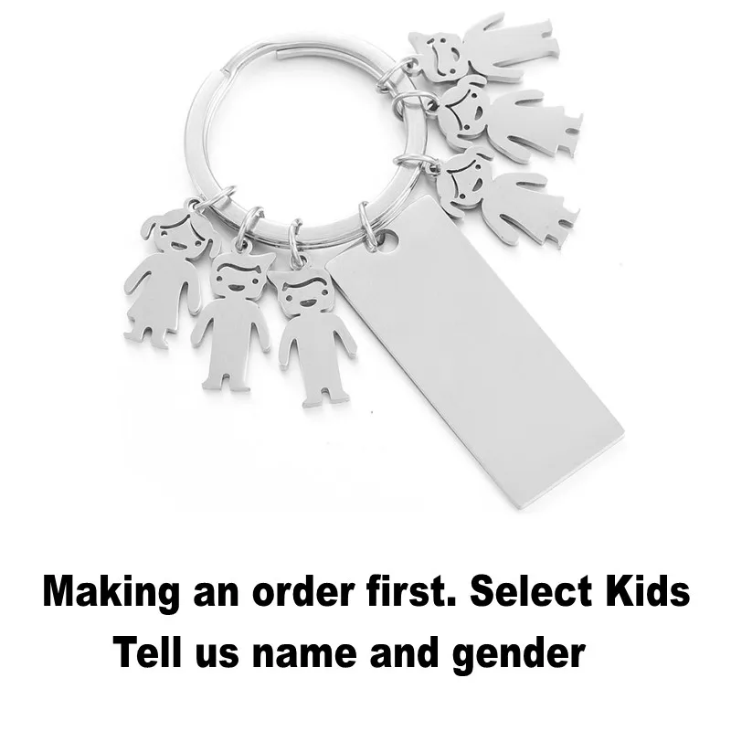 Персонализированные брелки с именем на заказ семьи мальчика и девочки именная