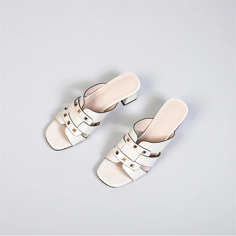 Meotina Slippers Shoes Women Pleated Leather Sandals High Heel Rivet Slides Square Toe Thick Heel Ladies Footwear Yellow 2021
Meotina Slippers Shoes Women Pleated Leather Sandals High Heel Rivet Slides Square Toe Thick Heel Ladies Footwear Yellow 2021
