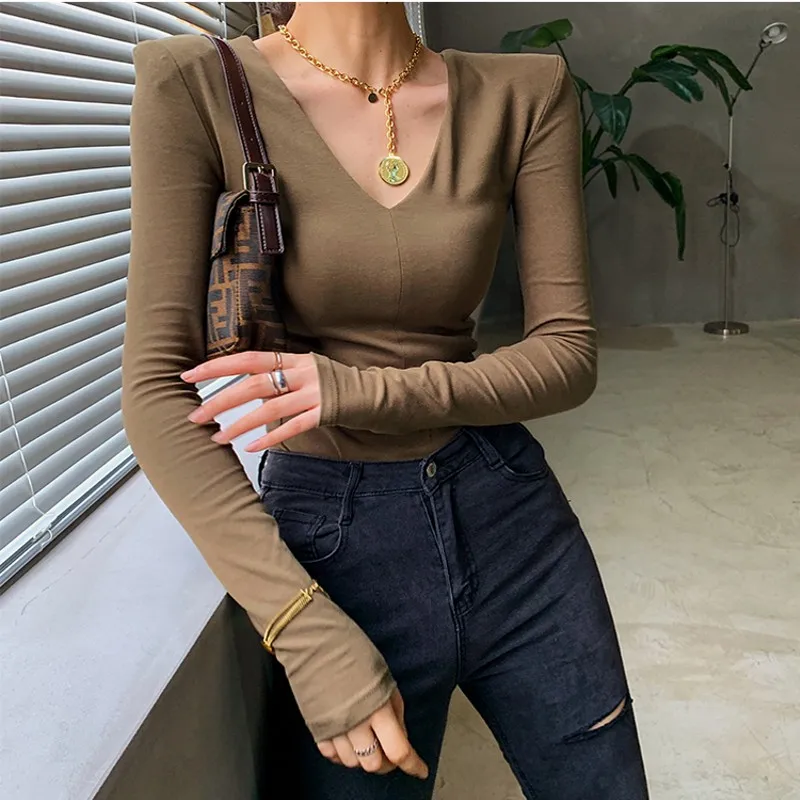 V-Neck Sexy Crop Top female long Sleeve Sashion Solid Color lady Tees Comfy Summer Basic Chic Thin T shirt See Through
V-Neck Sexy Crop Top female long Sleeve Sashion Solid Color lady Tees Comfy Summer Basic Chic Thin T shirt See Through
