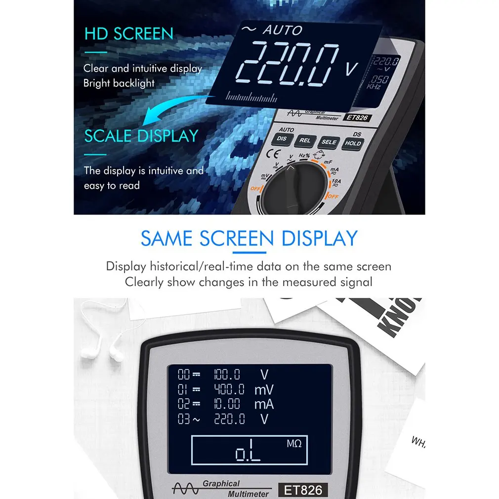 Upgraded MUSTOOL MT8206 2 in 1 Intelligent Digital Oscilloscope Multimeter with Analog Bar Graph Color Screen
Upgraded MUSTOOL MT8206 2 in 1 Intelligent Digital Oscilloscope Multimeter with Analog Bar Graph Color Screen