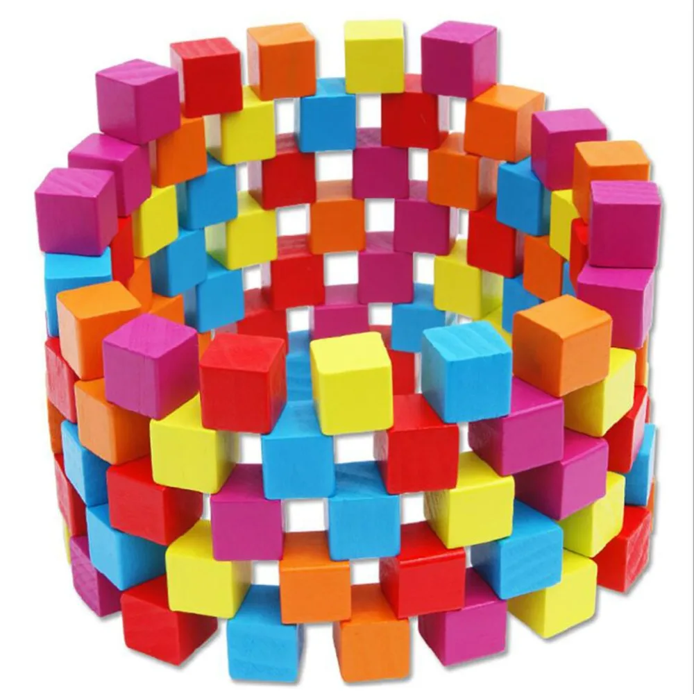 

100 шт./компл. деревянный кубический кирпич, игра, кубики 2,5 см, Набор цветных блоков «сделай сам», игрушки, деревянные обучающие и Развивающие ...