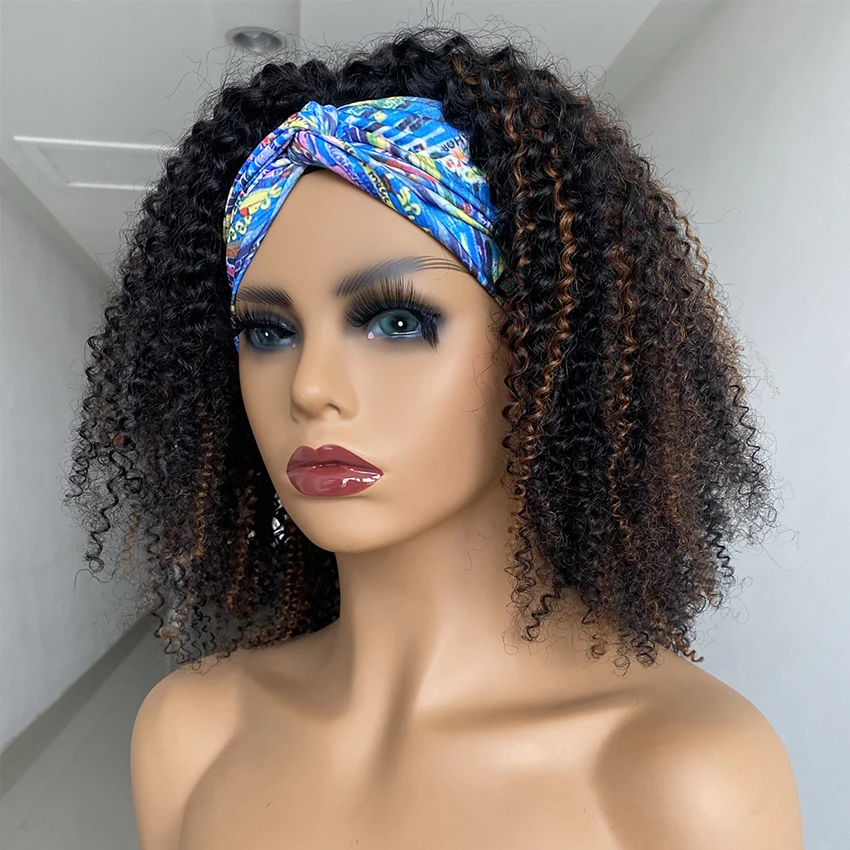 Highlight Headband Wig Afro Kinky Curly Human Hair Wig Glueless Slik Headband Wig for Black Women Mixed Color Headand Wigs
Highlight Headband Wig Afro Kinky Curly Human Hair Wig Glueless Slik Headband Wig for Black Women Mixed Color Headand Wigs