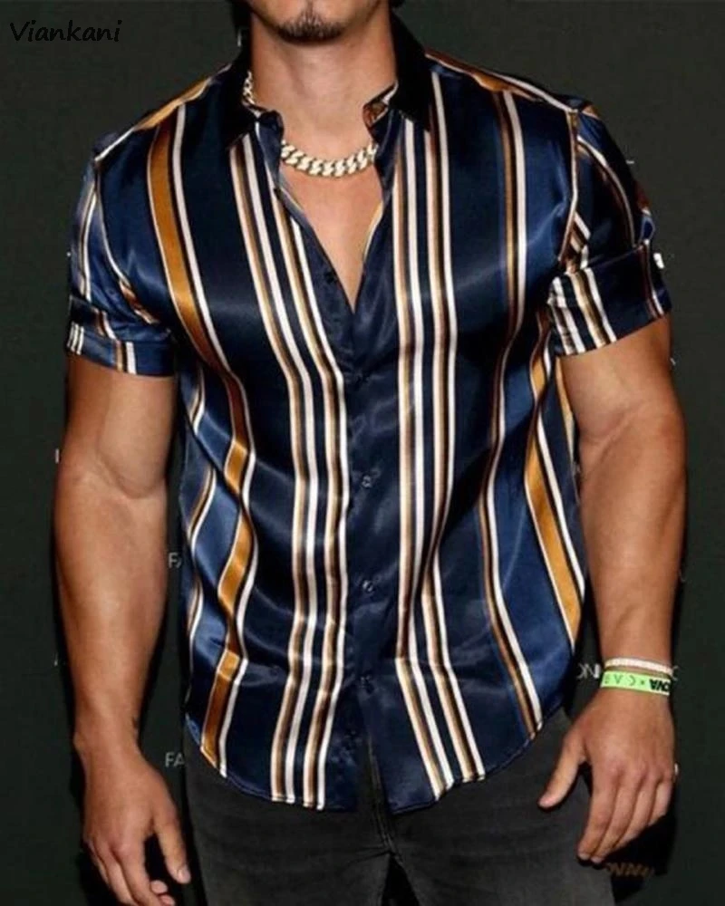 Men's T-shirt 2021 Summer New Striped Short Sleeve Print Shirt Tops Vintage Male Casual Sandy Beach T-shirts
Men's T-shirt 2021 Summer New Striped Short Sleeve Print Shirt Tops Vintage Male Casual Sandy Beach T-shirts