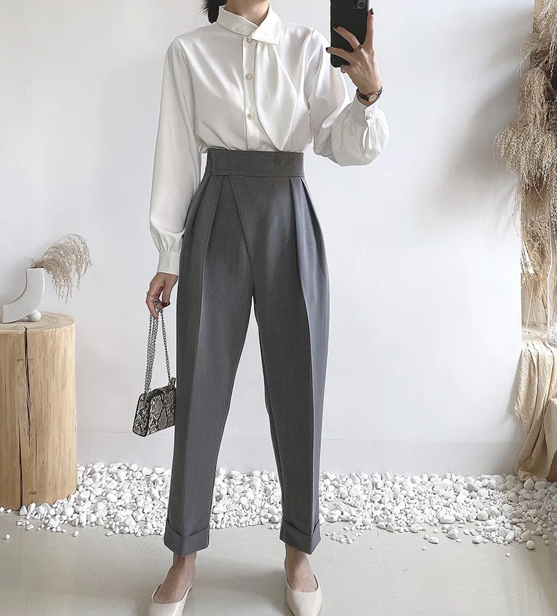 High Waist Woman Casual Pants Loose Gray Business OL Blazer Suit Pants Female Spring Autumn New Pantalon Pour Femme
High Waist Woman Casual Pants Loose Gray Business OL Blazer Suit Pants Female Spring Autumn New Pantalon Pour Femme