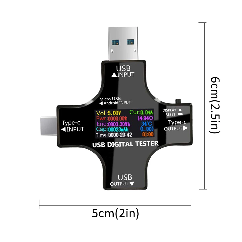 USB 3.0 Type-C USB Tester DC Digital Voltmeter Amperimetor Voltage Current Meter Ammeter Detector Power Bank Charger Indicator
USB 3.0 Type-C USB Tester DC Digital Voltmeter Amperimetor Voltage Current Meter Ammeter Detector Power Bank Charger Indicator