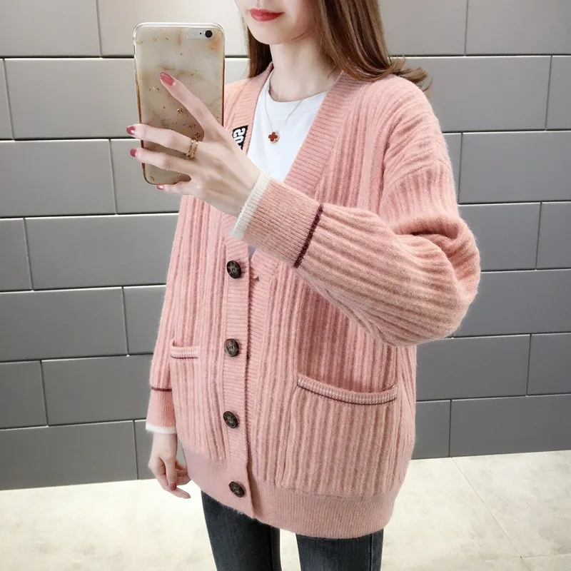 Women's Cardigan Spring Autumn Single Breasted Long Sleeve V Neck Ladies Casual Sweater Pockets Knitted Wear for Female
Women's Cardigan Spring Autumn Single Breasted Long Sleeve V Neck Ladies Casual Sweater Pockets Knitted Wear for Female