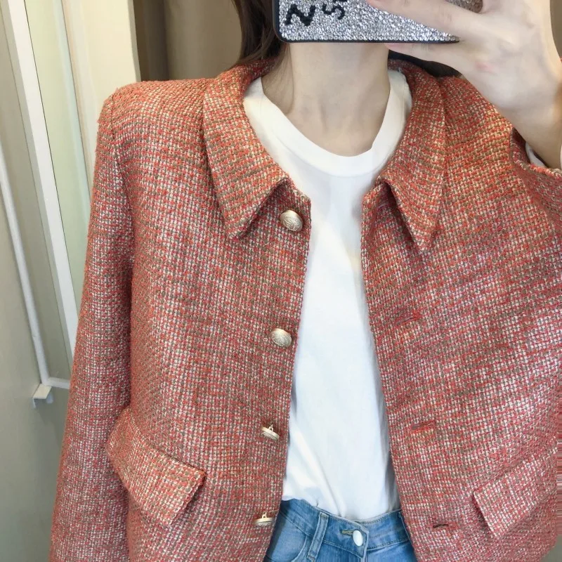 Fashion Tweed Jacket Female Design Spring Autumn Single Breasted Pink Outerwear Streetwear College Office Elegant Short Coat
Fashion Tweed Jacket Female Design Spring Autumn Single Breasted Pink Outerwear Streetwear College Office Elegant Short Coat