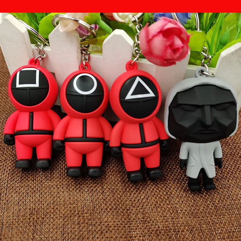 2022SquidGame Figures Mask Keychain Charms Accessories Round Six Cosplay Keychains for Ladies Women Men Kids Key Chain Toys Gift
2022SquidGame Figures Mask Keychain Charms Accessories Round Six Cosplay Keychains for Ladies Women Men Kids Key Chain Toys Gift