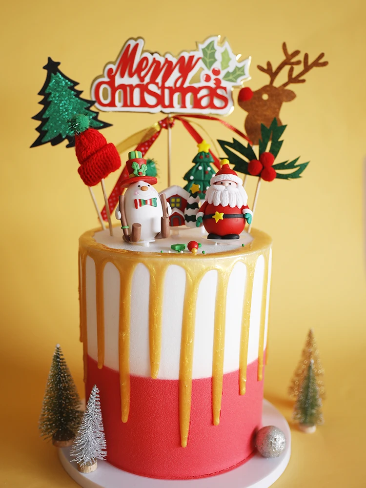 Christmas Cake Topper Merry Santa Figures Hat Boy Girl Gift Xmas Festival Soft pottery doll Snow Pine Cake Decoration Supplie
Christmas Cake Topper Merry Santa Figures Hat Boy Girl Gift Xmas Festival Soft pottery doll Snow Pine Cake Decoration Supplie