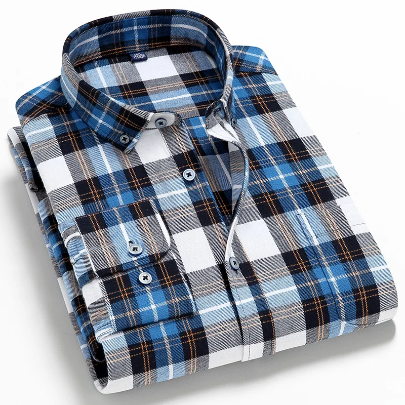 

Мужская Фланелевая рубашка в клетку, Повседневная деловая рубашка из 2022 хлопка, с длинным рукавом, размеры до 4XL, 100%