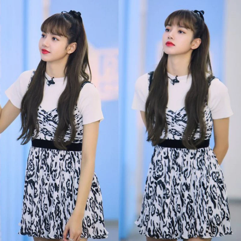 kpop Korean Celebrity summer Streetwear white loose Short sleeve tshirt+Spring new fashion V-neck sling dress women 2 piece set
kpop Korean Celebrity summer Streetwear white loose Short sleeve tshirt+Spring new fashion V-neck sling dress women 2 piece set